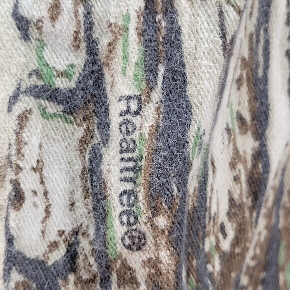 VTG Flint River Flannel Shirt Mens Medium Hunting Shooting Camo Button Vented - Picture 10 of 15